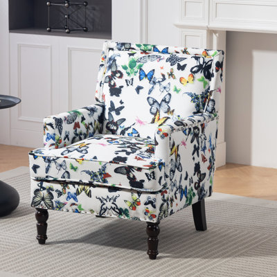 27.1'' Wide Upholstered Armchair with Solid Wood Legs