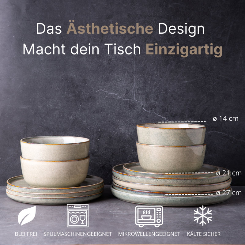 Zoha 12 Piece Dinnerware Set - Service for 4