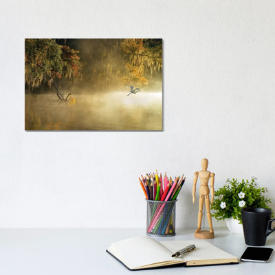 Egret 1 Piece Wrapped Canvas Wall Art