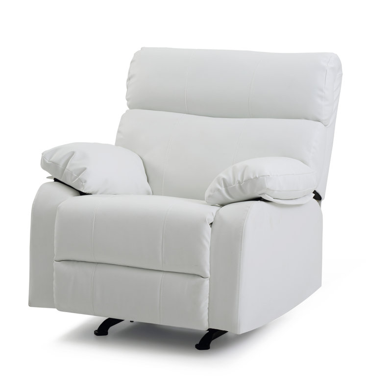 Fauteuil inclinable et berçant Furniture Manny G533-RC, Similicuir blanc