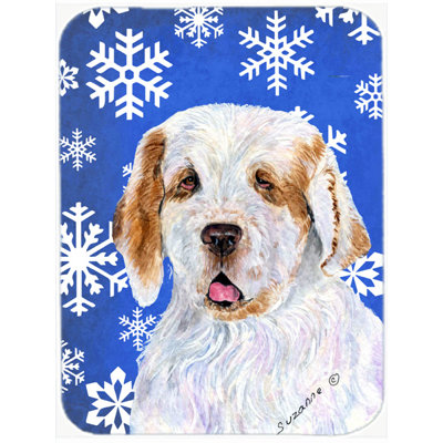 The Holiday Aisle Ashlynn Clumber Spaniel Glass Cutting Board
