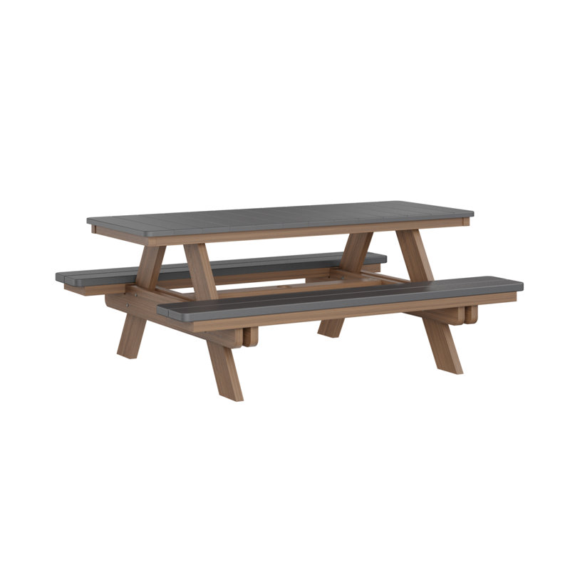 Ada Outdoor - Piece Conversation Set, Smoke Gray Top/Antique Mahogany Base
