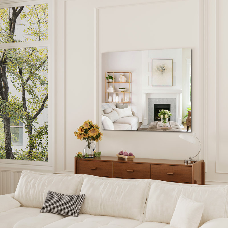  Frameless Tempered Glass Mirror, 40" x 48", Rectangle