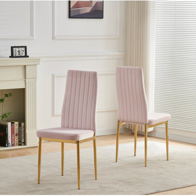 Glitz Velvet Dining Chairs with Gold Legs
