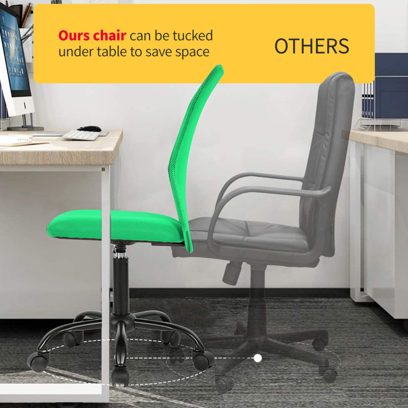 Adjustable Black Mesh Executive Office Chair with Lumbar Support