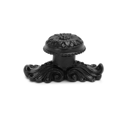 Acanthus grand bouton de style rosette avec contre-plaque moyenne en finition Jet