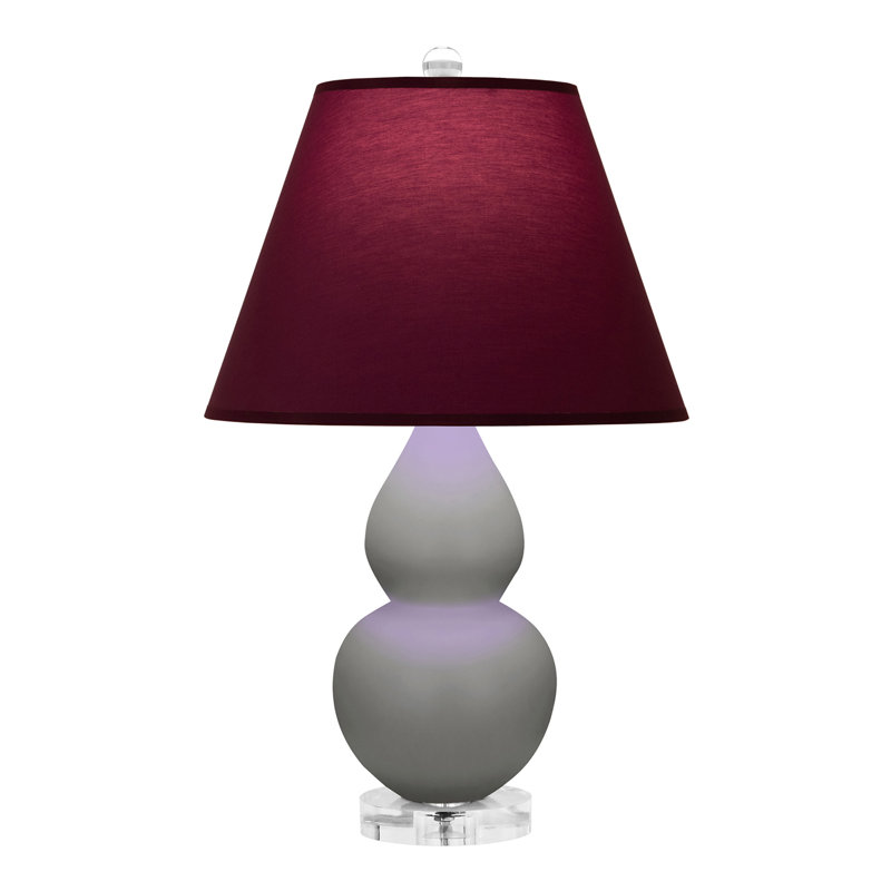 Petite lampe d'appoint à double gourde, Prune / lavande, Gris