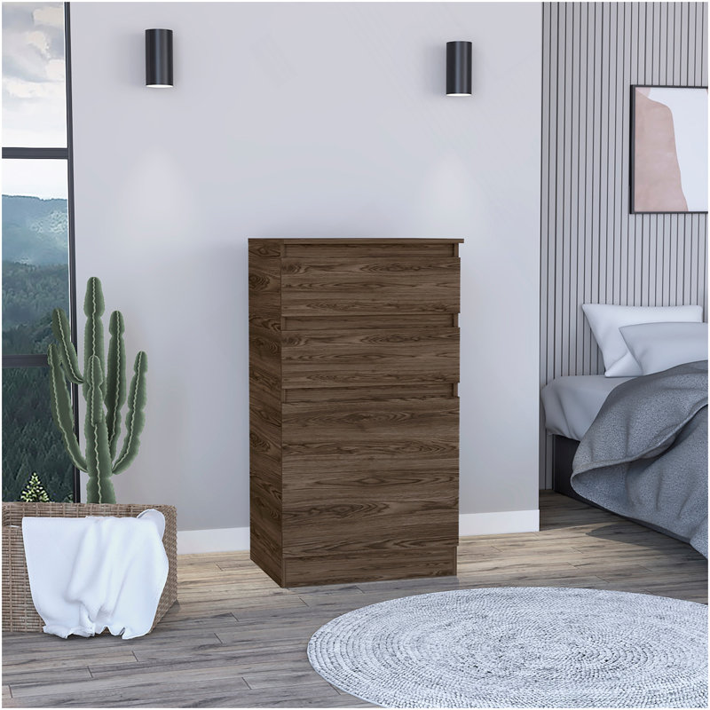 Commode 2 tiroirs Cassel noyer foncé