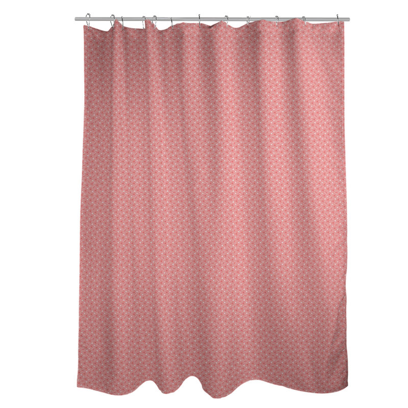 Rideau de douche simple hexagonal classique, Rouge pastel, Classic Hexagonal