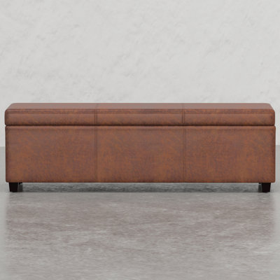 Banc de rangement surdimensionné - élégant et fonctionnel. Masquer le désordre avec P 18 po x l 54 po x H 16,5 po. Belle surface cousue, grand intérieur pour le rangement. Fabriqué en bois massif, mousse d'ingénierie à haute densité.
