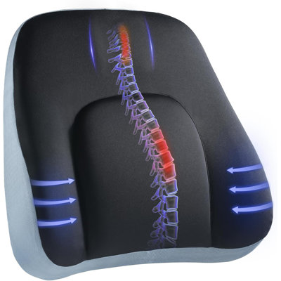Ergonomic Memory Foam Lumbar Support Pillow – Adjustable Strap Non-Slip Back Cushion for Office, Car & Gaming Chairs