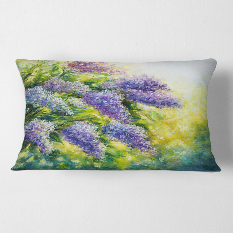 Housse de coussin rectangulaire et insert Lilas Tree in the Garden Impressionism