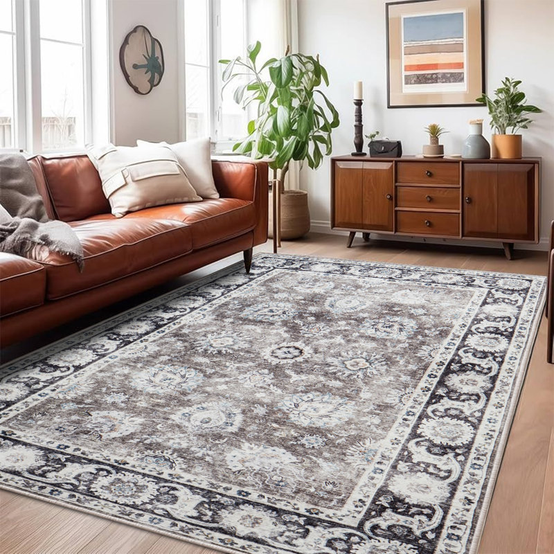 Atilio Rectangle Vintage Look Shaggy Indoor / Outdoor Area Rug, Rectangle 40 x 60 cm