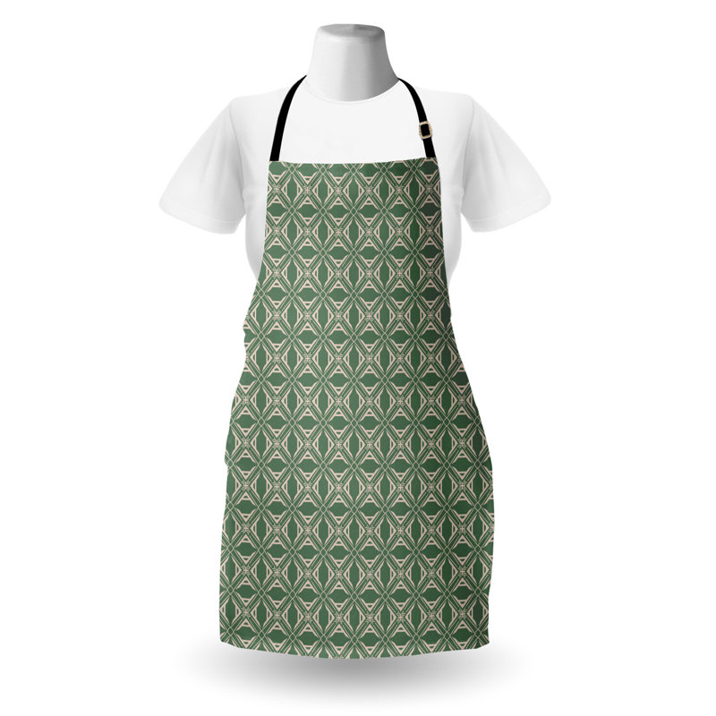Tablier abstrait Dakota Fields avec motif de carrés irréguliers unisexe taille adulte vert réséda