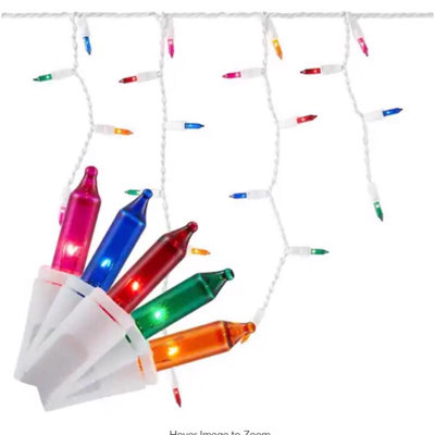 The Holiday Aisle® LED T5 Multicolored 100 ct Icicle Christmas Lights 4 ft.