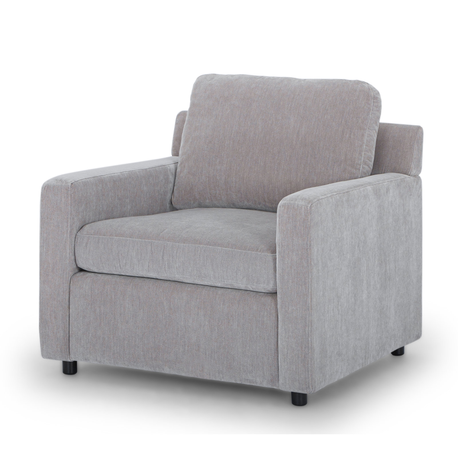 Dannie 34" Upholstered Accent Chair, White Performance Chenille