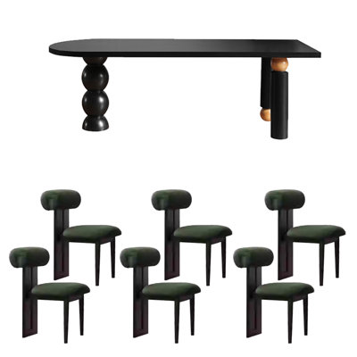 Creative solid wood ash dining table set