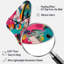 Sculpture horloge murale rose et turquoise abstraite Enigma II - forme rose Boomerang-1694960821