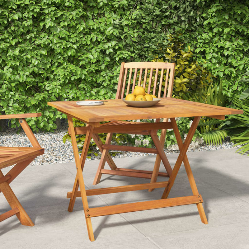 Woodhull Square Folding Outdoor Dining Table With Umbrella Hole , 90cm cm W 90cm cm D