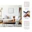 Art mural moderne carré en toile avec motif de lignes pour la décoration intérieure - Peinture murale décorative avec cadre en forme d'ombre - 30 po, blanc et brun