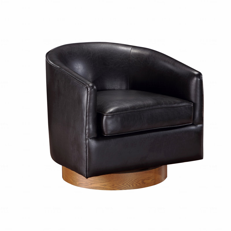 Chaise pivotante en similicuir, Noir, noir, noir, noir