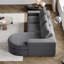 Canapé modulaire incurvé en forme de L 99 po - Nuage de chenille, sans os, sièges profonds - Salon / chambre à coucher-129466636