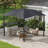 Outsunny 10' X 10' Soft Top Patio Gazebo Outdoor Canopy With Unique Geometric Design Roof, All-Weather Steel Frame