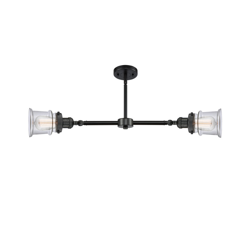 Lustre sphérique spoutnik à 2 lumières Alexandira, Transparent, Ampoule DEL 6 watts Vinage, Noir mat