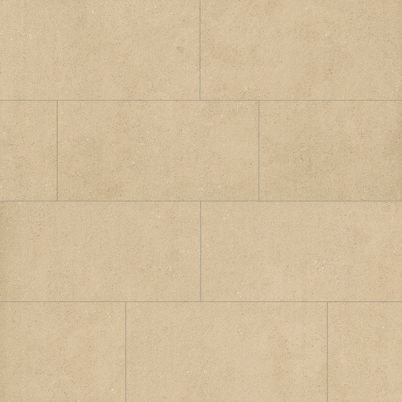 Brevona Bisque 12 in. x 24 in. Matte Porcelain Concrete Look Floor and Wall Tile, Bisque