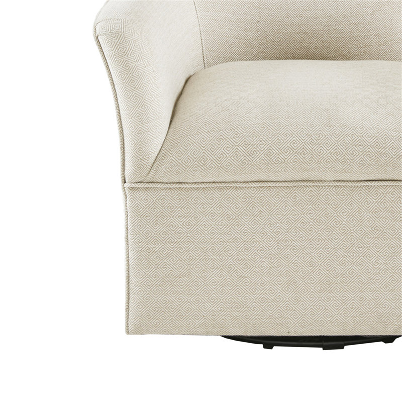 Fauteuil demi-tonneau pivotant de 30,75 po de largeur Tallahassee, Polyester crème