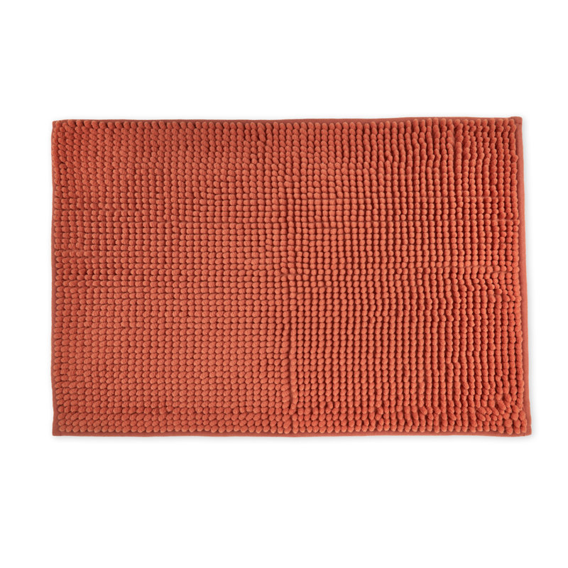 Heloise Non-Slip Bath Rug, 40cm W x 60cm L, Burnt Orange
