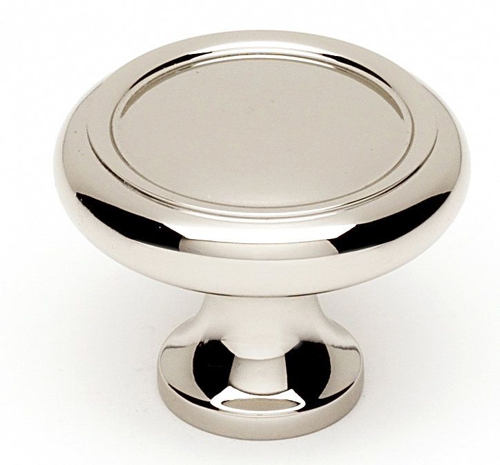 Mushroom Knob, Polished Nickel, 1.13" H x 1.75" W x 0.81" D