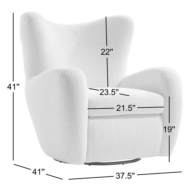 Silvi Swivel Balloon Chair, White
