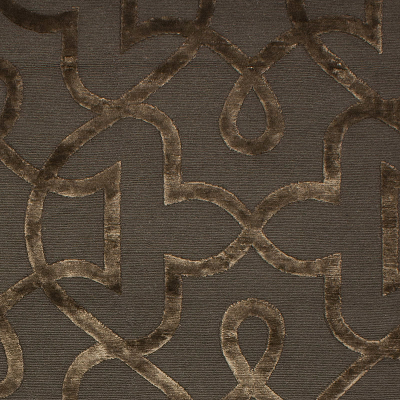 Geometric Area Rug in Dark Brown/Beige, Rectangle 9' x 12'