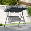 Outsunny 3 Seater Swing Chair Garden Swing Seat Tilting Canopy Dark Grey