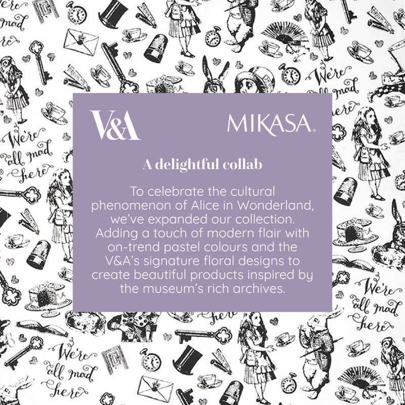Mikasa and the V&A Alice In Wonderland Bone China Side Plates, Set of 4, 21cm