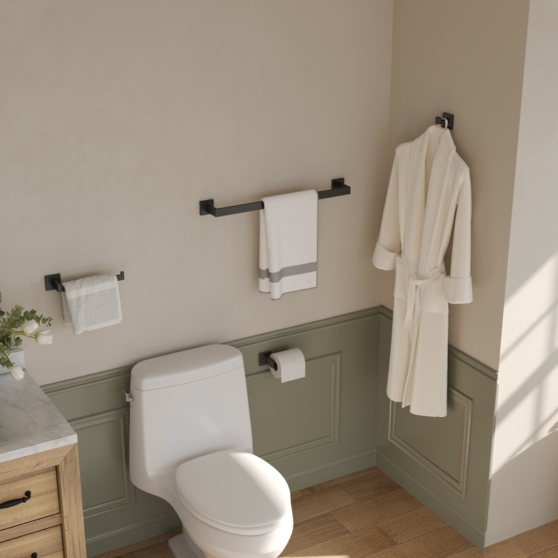 4 - Piece Bathroom Hardware Set, Matte Black