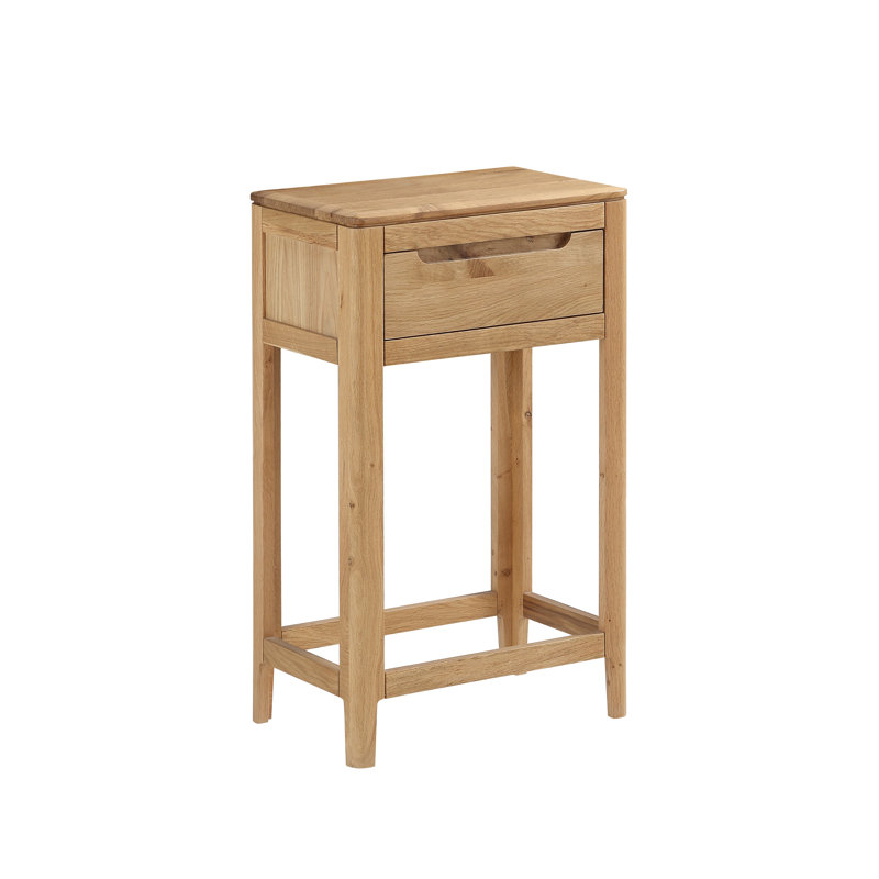 Remi Solid Wood End Table, Oak