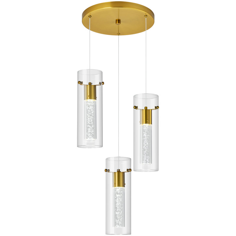 Aaryon 3 - Light LED Cylinder Pendant, Doré