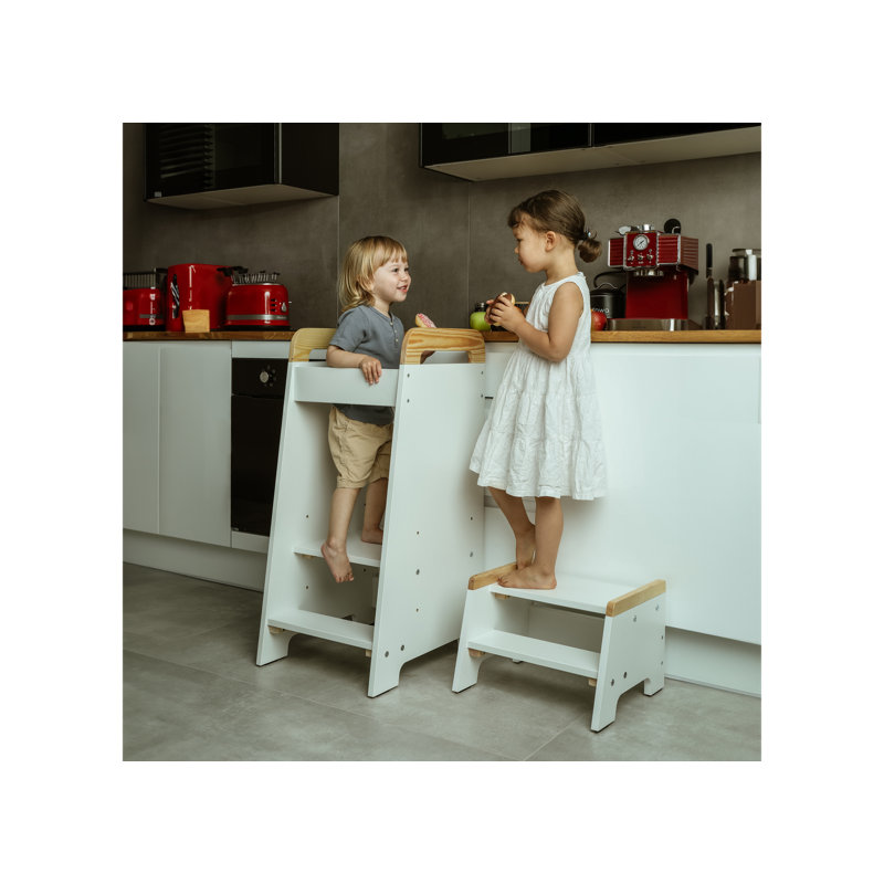 Kitchen Tower, White/Pine