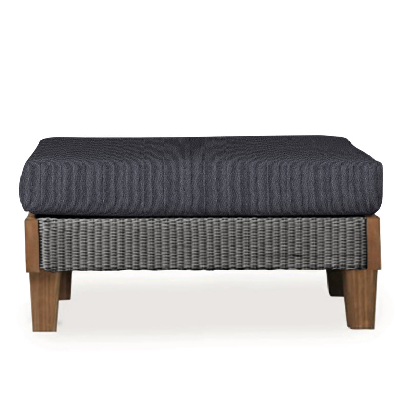 Catalina Outdoor Ottoman, Loveboat Saffron, Ivory