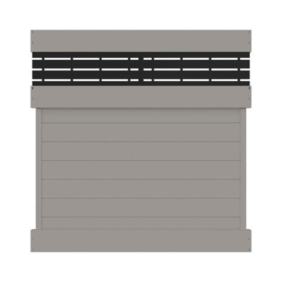 Horizontal Fence Boardwalk Gray Vinyl Privacy Panel Kit