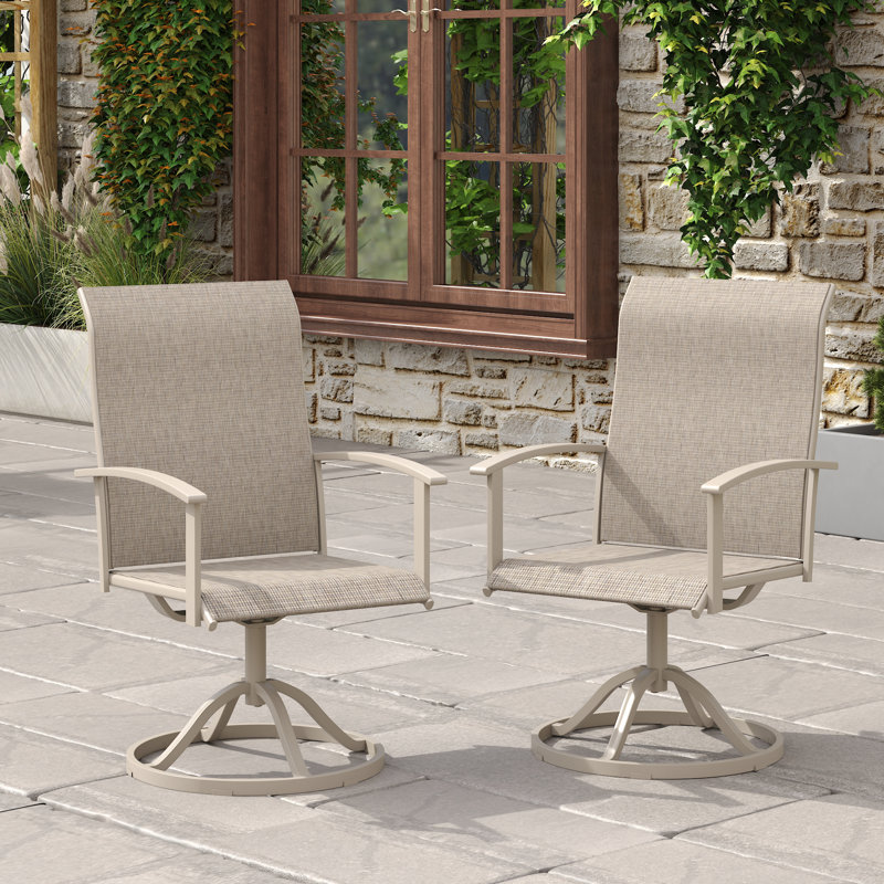 Ensemble de 2 chaises de patio pivotantes, Crème