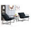 Chaise d'appoint moderne en velours avec structure en métal, fauteuil rembourré noir pour le salon ou la chambre à coucher