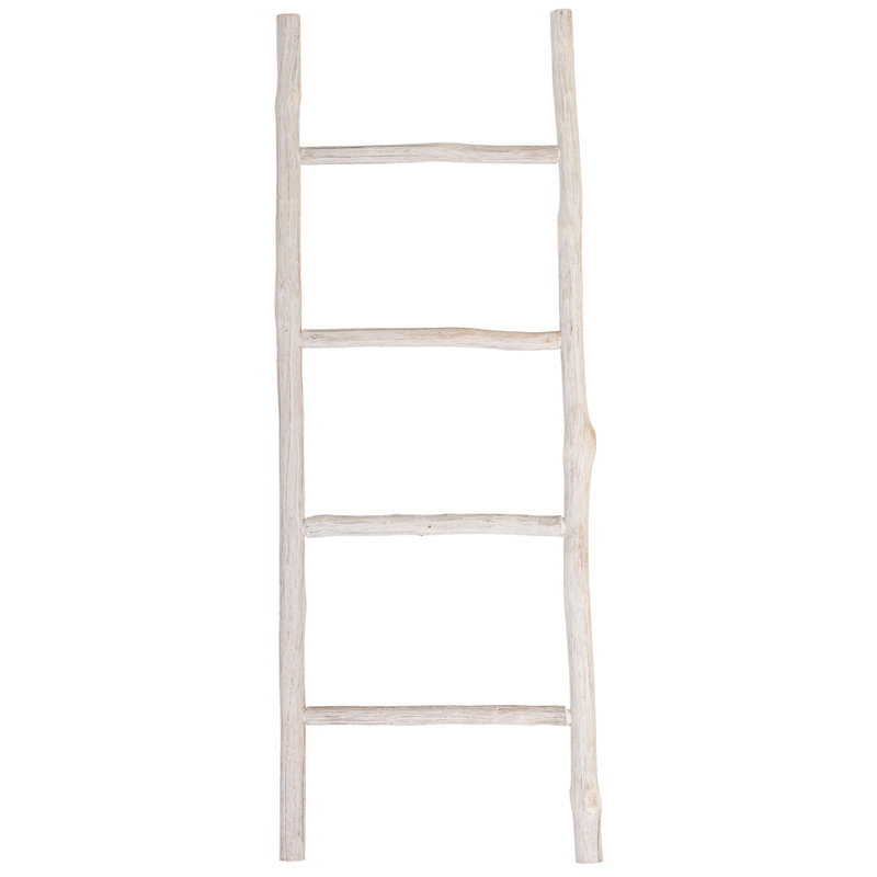 WHITE WOODEN SHELF LADDER