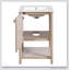 Meuble-lavabo de style français de 20 pouces avec lavabo en céramique, porte à fermeture douce et grand espace de rangement pour les petits espaces