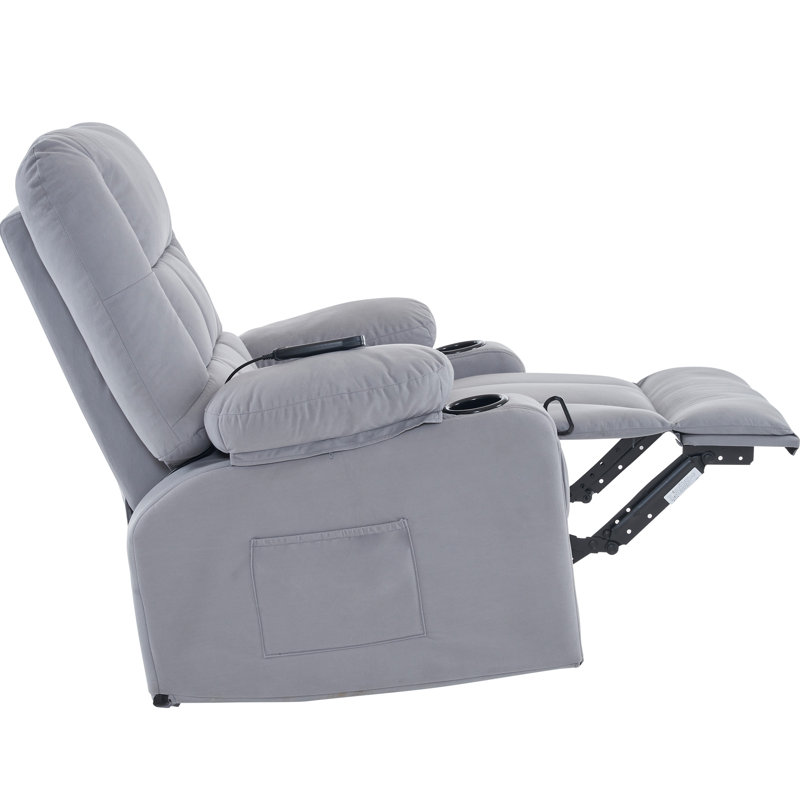 Upholstered Heated Massage Chair, Grey
