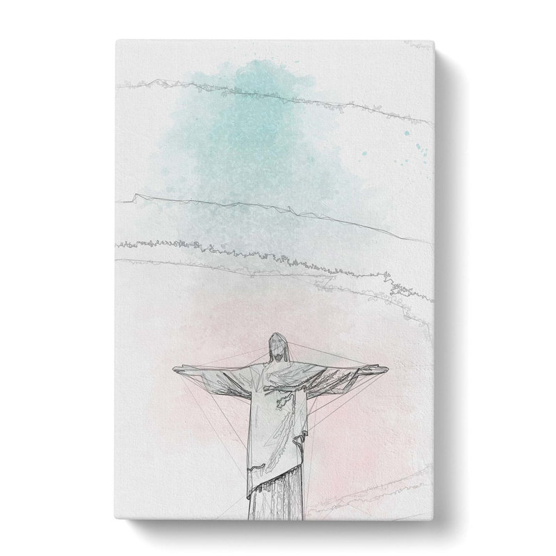 Corcovado In Rio De Janeiro Brazil Abstract Art - Wrapped Canvas Print, 91cm H x 60cm W x 3cm D