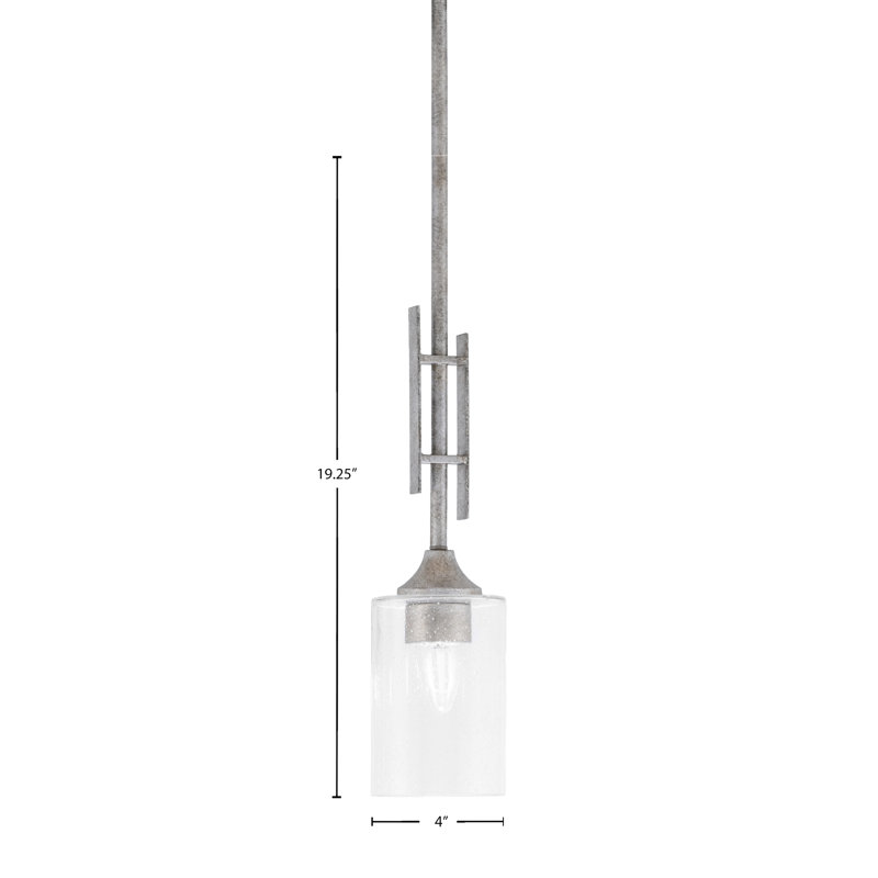 Mini-luminaire suspendu avec tige en verre vieilli Uptowne, Clair