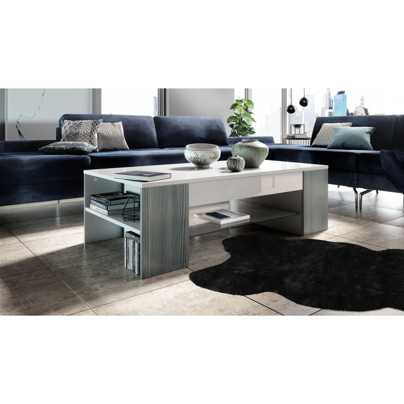 Alldredge Mazzone Coffee Table with Storage Space, Avola Anthracite